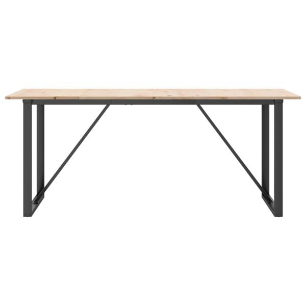 Esstisch O-Gestell 180x90x75 cm Massivholz Kiefer und Gusseisen