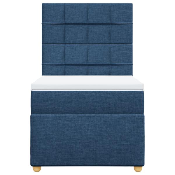 Boxspringbett mit Matratze Blau 90x190 cm Stoff
