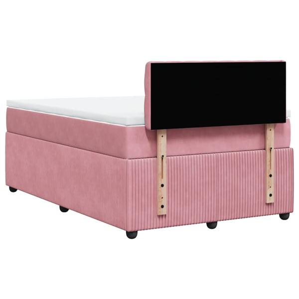ARDEBO.de - Boxspringbett mit Matratze Rosa 120x200 cm Samt