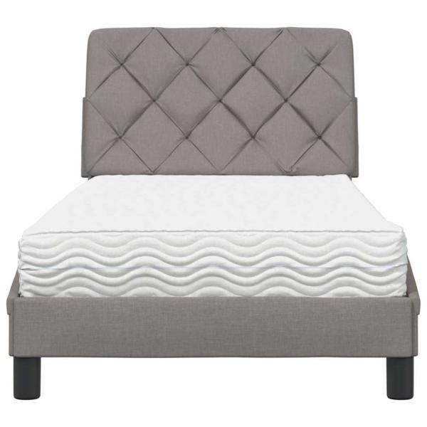 Bett mit Matratze Taupe 90x190 cm Stoff