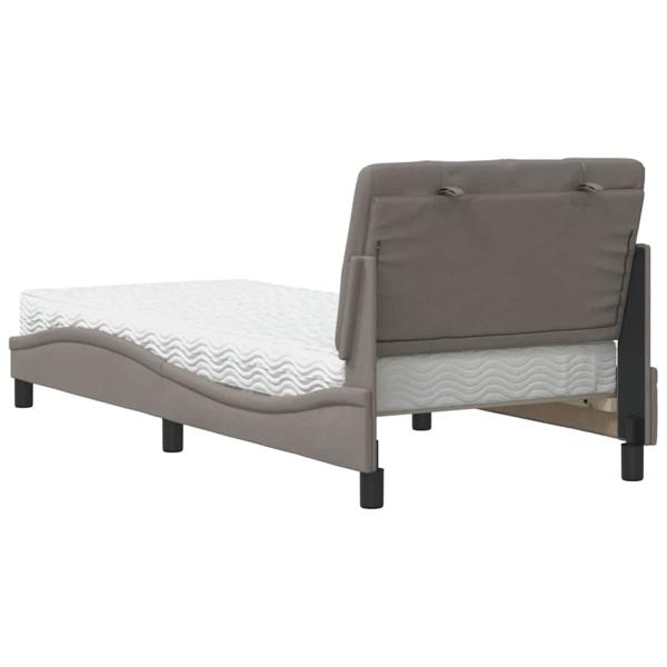 Bett mit Matratze Taupe 90x190 cm Stoff