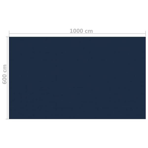 Treibende Pool-Solarplane PE 1000x600 cm Schwarz und Blau