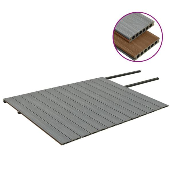 WPC Terrassendielen mit Zubehör Braun und Grau 26 m² 2,2 m