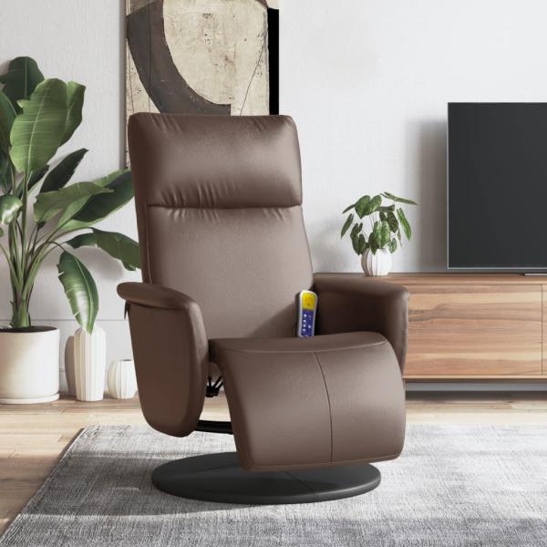 ARDEBO.de - Massagesessel mit Fußteil Braun Kunstleder