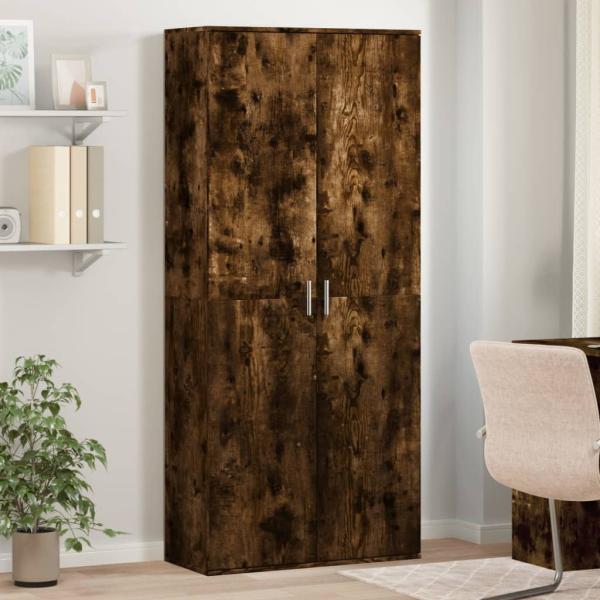 ARDEBO.de - Highboard Räuchereiche 80x35x180 cm Holzwerkstoff