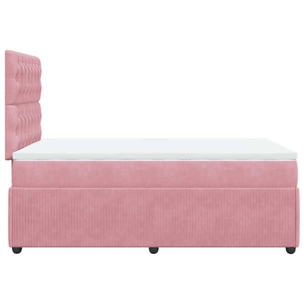ARDEBO.de - Boxspringbett mit Matratze Rosa 120x200 cm Samt