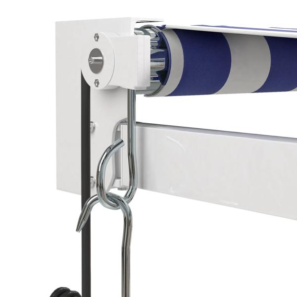 Elektrische Markise mit Kurbel Blau und Weiß 4x3 m