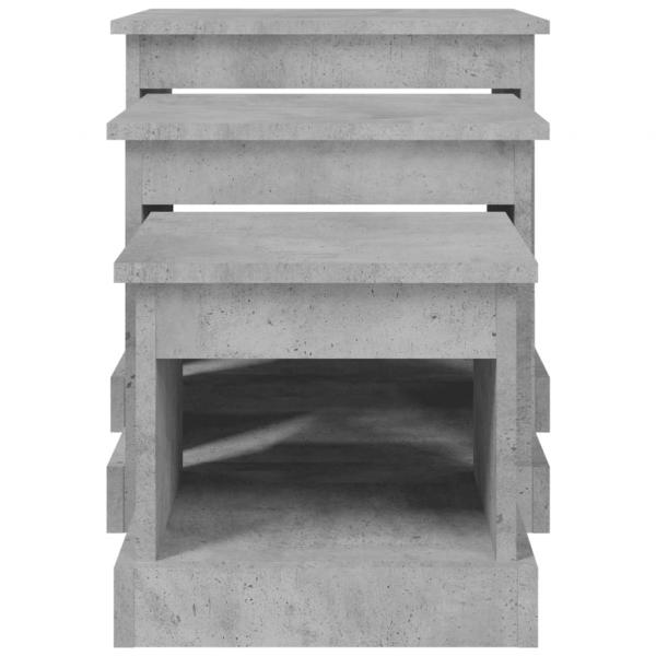 Couchtische 3 Stk. Betongrau Holzwerkstoff