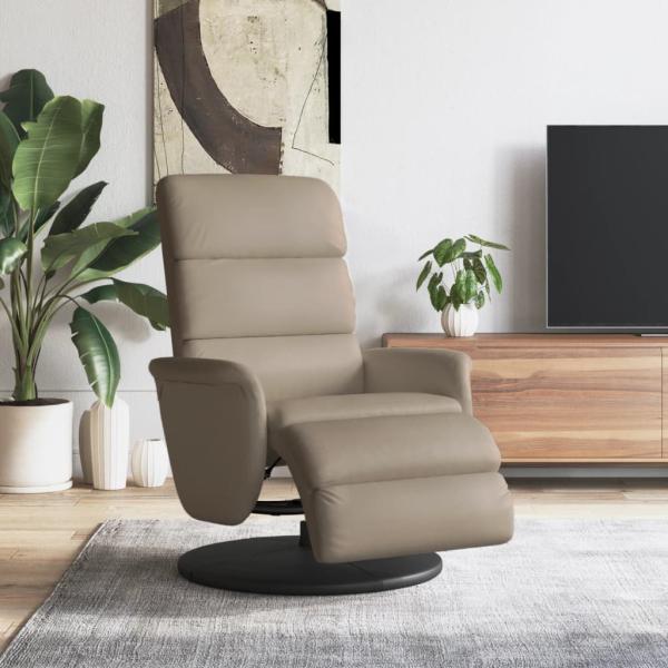 ARDEBO.de - Relaxsessel mit Fußteil Cappuccino-Braun Kunstleder