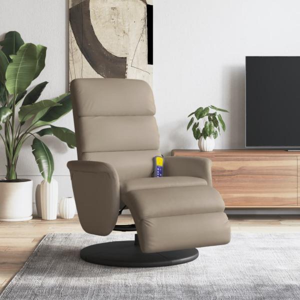 ARDEBO.de - Massagesessel mit Fußteil Cappuccino-Braun Kunstleder