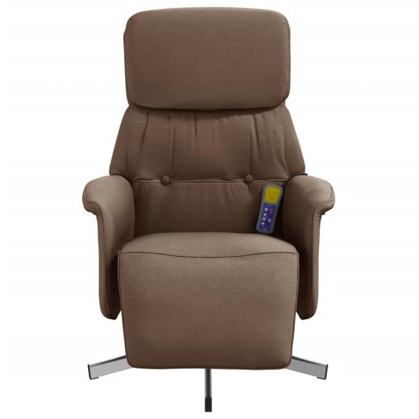 Massagesessel mit Fußteil Braun Stoff