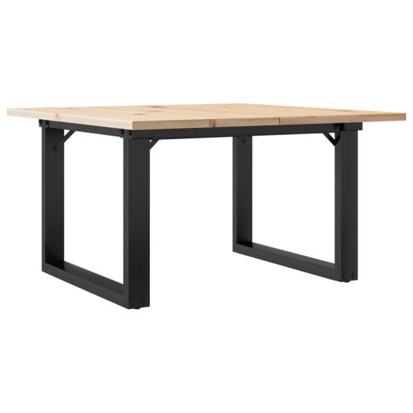 Couchtisch O-Gestell 60x60x40cm Massivholz Kiefer und Gusseisen