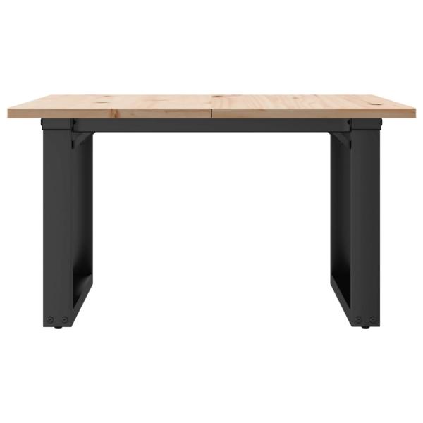 Couchtisch O-Gestell 60x60x40cm Massivholz Kiefer und Gusseisen