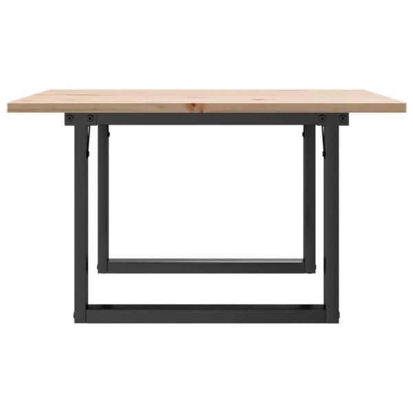 Couchtisch O-Gestell 60x60x40cm Massivholz Kiefer und Gusseisen