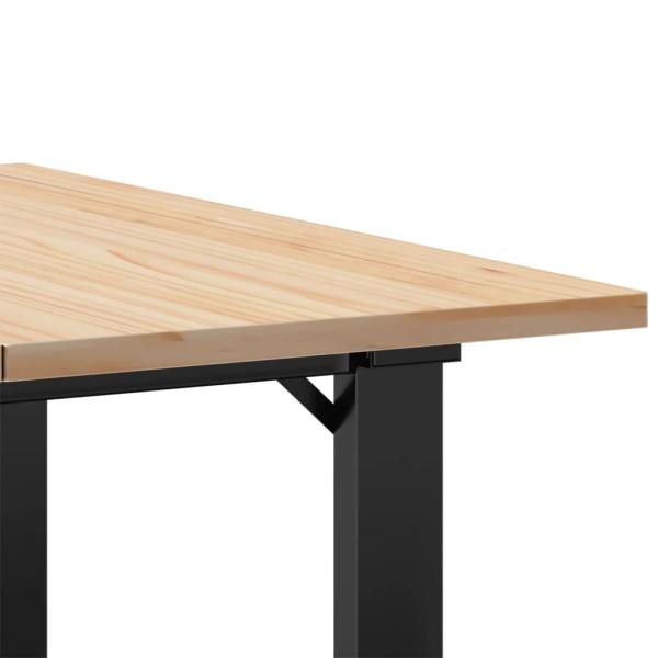 Couchtisch O-Gestell 60x60x40cm Massivholz Kiefer und Gusseisen