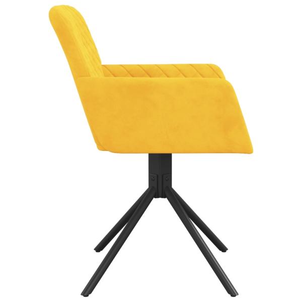 Esszimmerstühle 2 Stk. Drehbar Gelb Samt