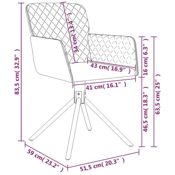 Esszimmerstühle 2 Stk. Drehbar Gelb Samt