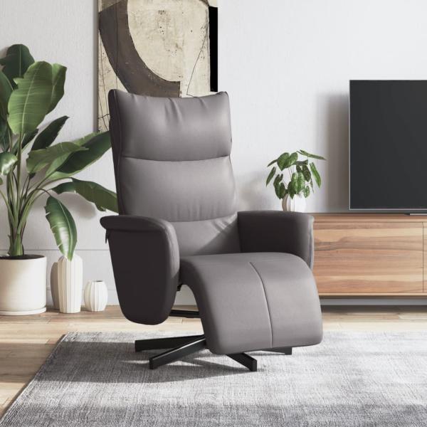 ARDEBO.de - Relaxsessel mit Fußteil Grau Kunstleder