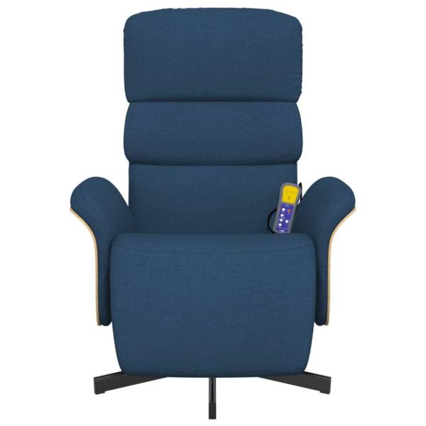 Massagesessel mit Fußteil Blau Stoff