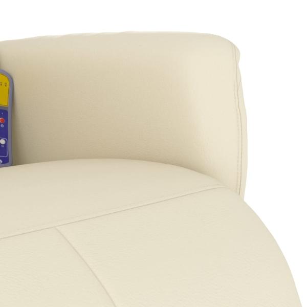 Massagesessel mit Fußteil Creme Kunstleder
