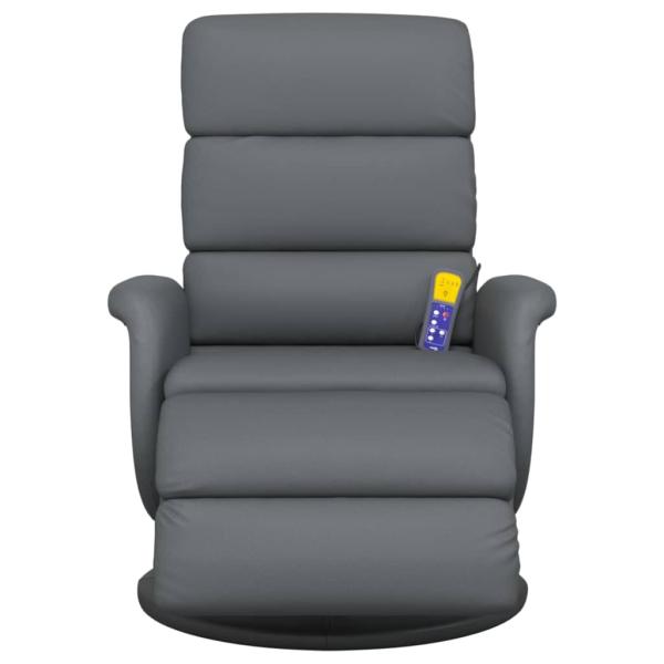 Massagesessel mit Fußteil Grau Kunstleder