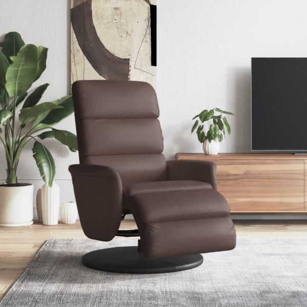 ARDEBO.de - Relaxsessel mit Fußteil Braun Kunstleder