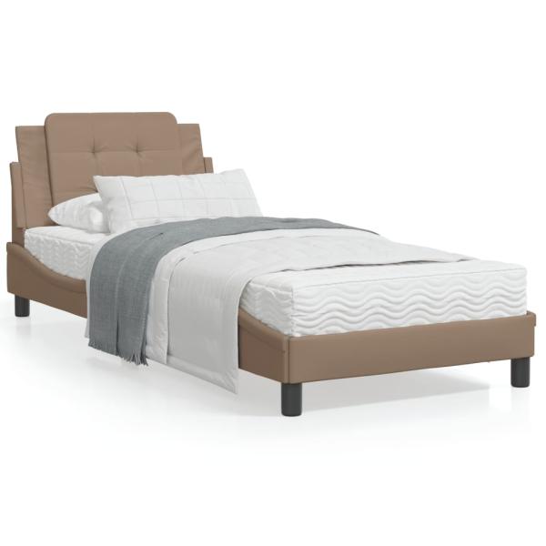 ARDEBO.de - Bettgestell mit Kopfteil Cappuccino-Braun 90x190 cm Kunstleder