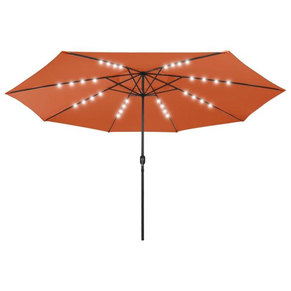 ARDEBO.de - Sonnenschirm mit LED-Beleuchtung 400 cm Terrakotta