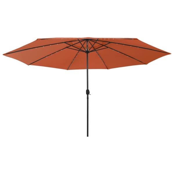 Sonnenschirm mit LED-Beleuchtung 400 cm Terrakotta