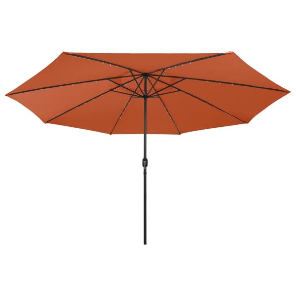 Sonnenschirm mit LED-Beleuchtung 400 cm Terrakotta
