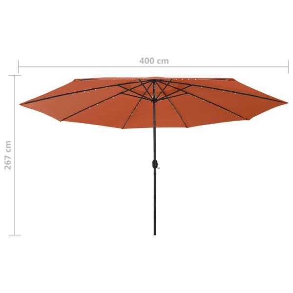 Sonnenschirm mit LED-Beleuchtung 400 cm Terrakotta