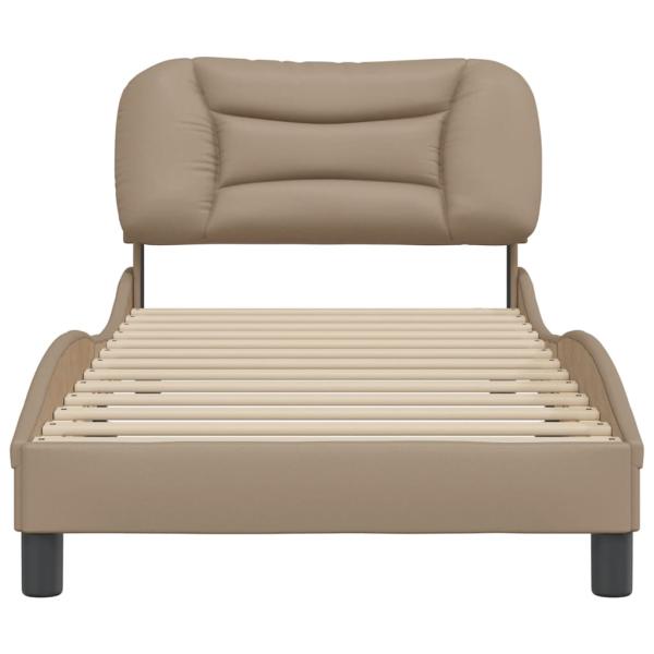 Bettgestell mit Kopfteil Cappuccino-Braun 90x190 cm Kunstleder