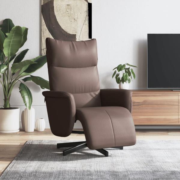 ARDEBO.de - Relaxsessel mit Fußteil Braun Kunstleder