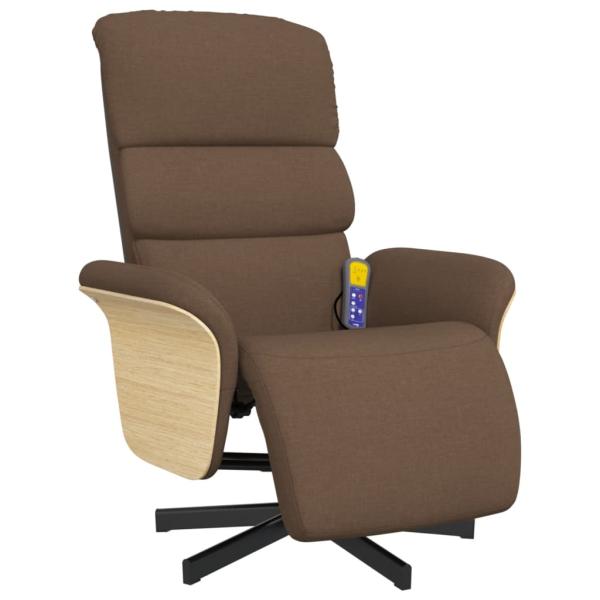 Massagesessel mit Fußteil Braun Stoff