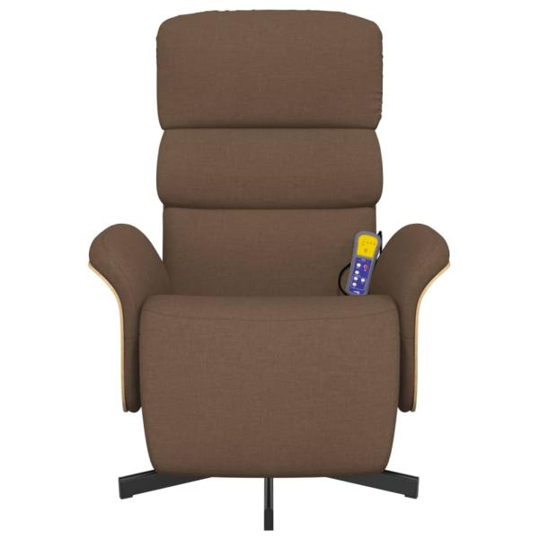 Massagesessel mit Fußteil Braun Stoff