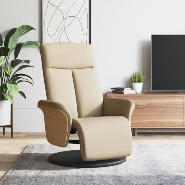 ARDEBO.de - Relaxsessel mit Fußteil Creme Stoff