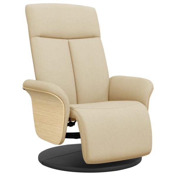 Relaxsessel mit Fußteil Creme Stoff
