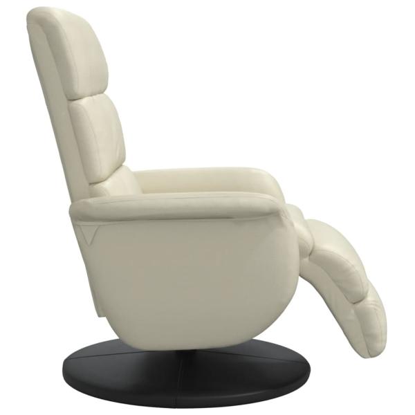 Relaxsessel mit Fußteil Creme Kunstleder
