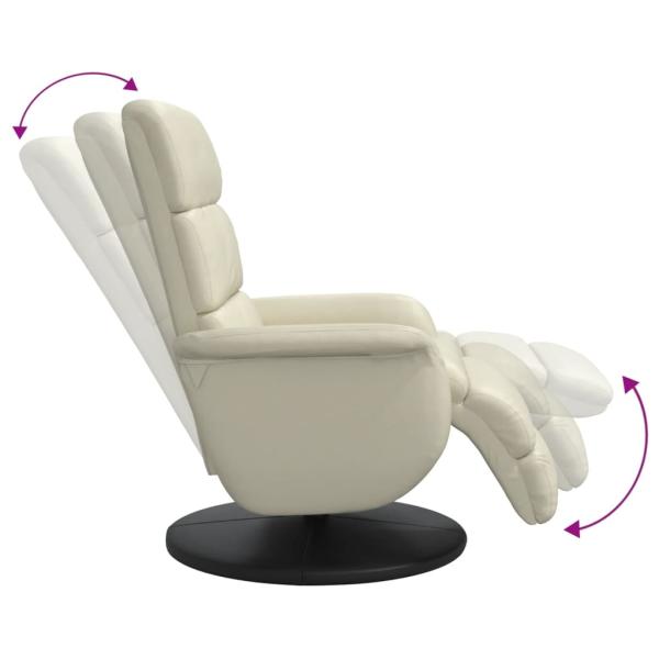 Relaxsessel mit Fußteil Creme Kunstleder