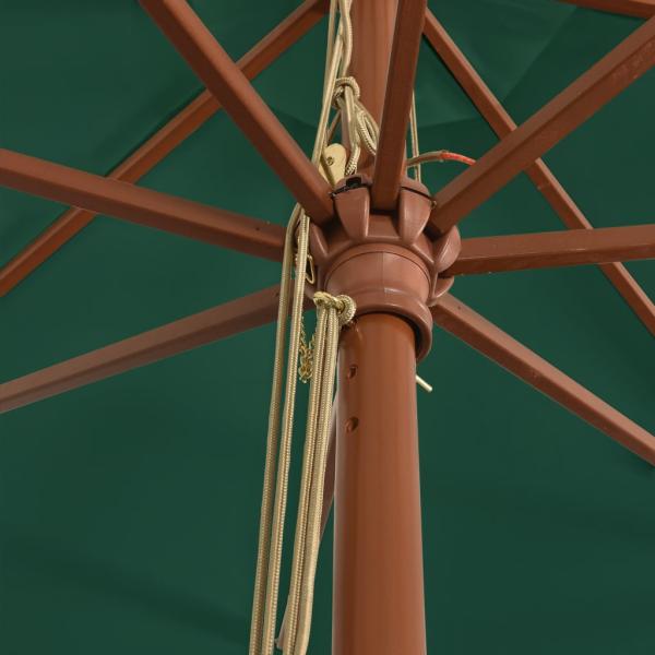 Sonnenschirm mit Holzmast Grün 400x273 cm