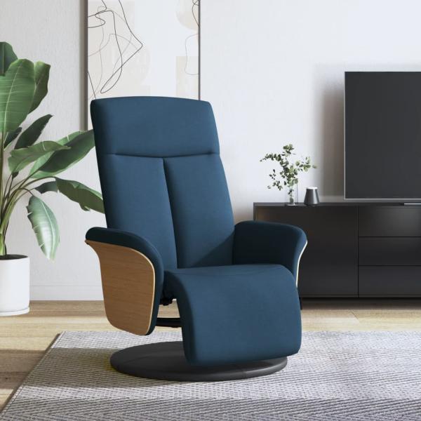 ARDEBO.de - Relaxsessel mit Fußteil Blau Stoff
