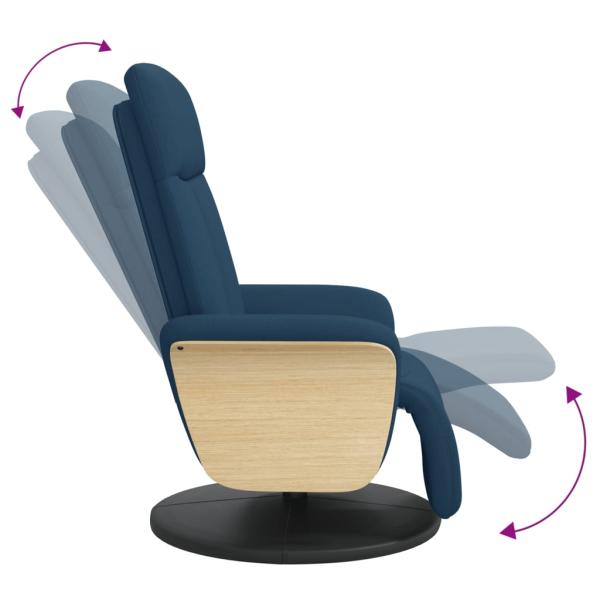 Relaxsessel mit Fußteil Blau Stoff