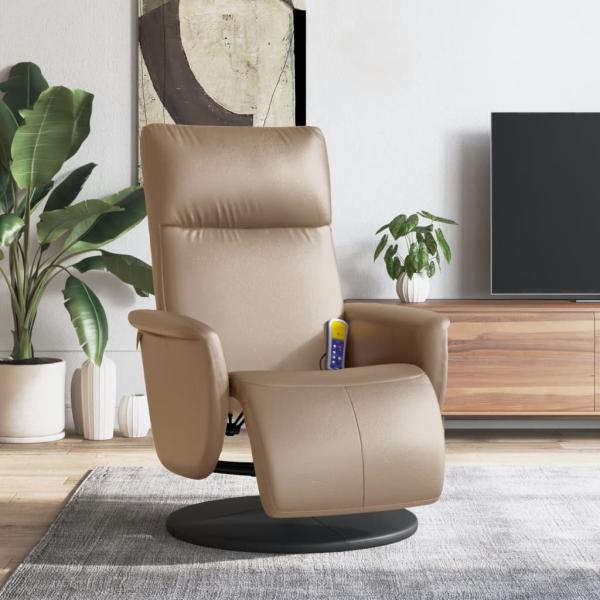 ARDEBO.de - Massagesessel mit Fußteil Cappuccino-Braun Kunstleder