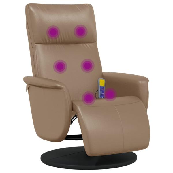 Massagesessel mit Fußteil Cappuccino-Braun Kunstleder