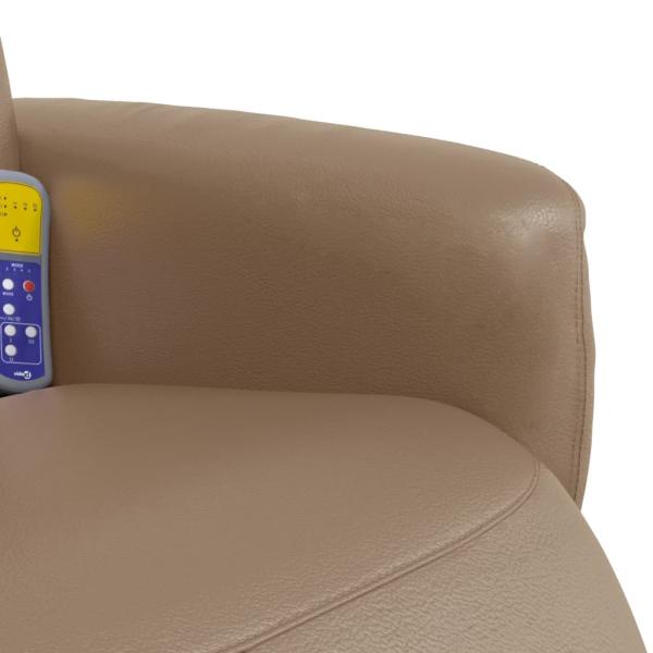 Massagesessel mit Fußteil Cappuccino-Braun Kunstleder