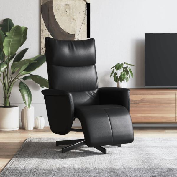 ARDEBO.de - Relaxsessel mit Fußteil Schwarz Kunstleder