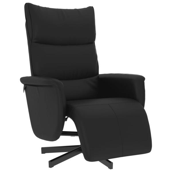 Relaxsessel mit Fußteil Schwarz Kunstleder