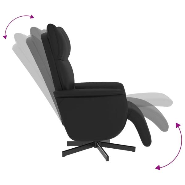 Relaxsessel mit Fußteil Schwarz Kunstleder