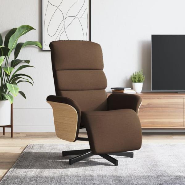 ARDEBO.de - Relaxsessel mit Fußteil Braun Stoff