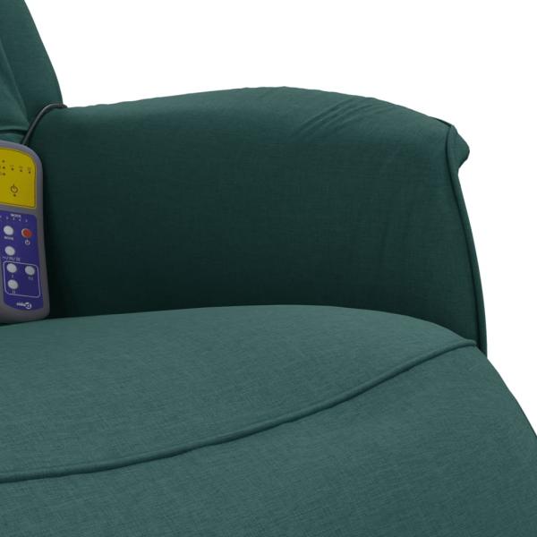 Massagesessel mit Fußteil Dunkelgrün Stoff
